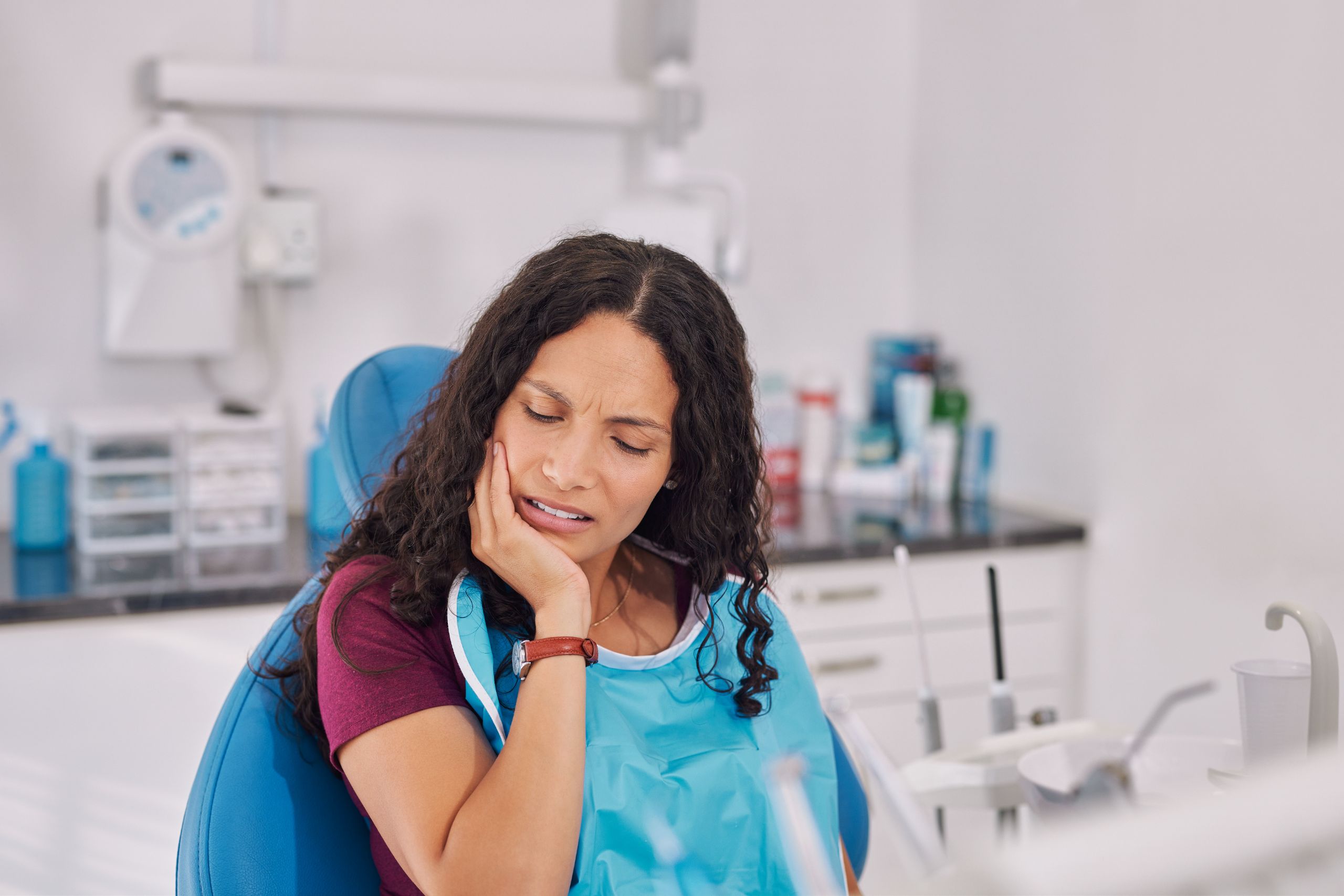 Girl in a dentist chair