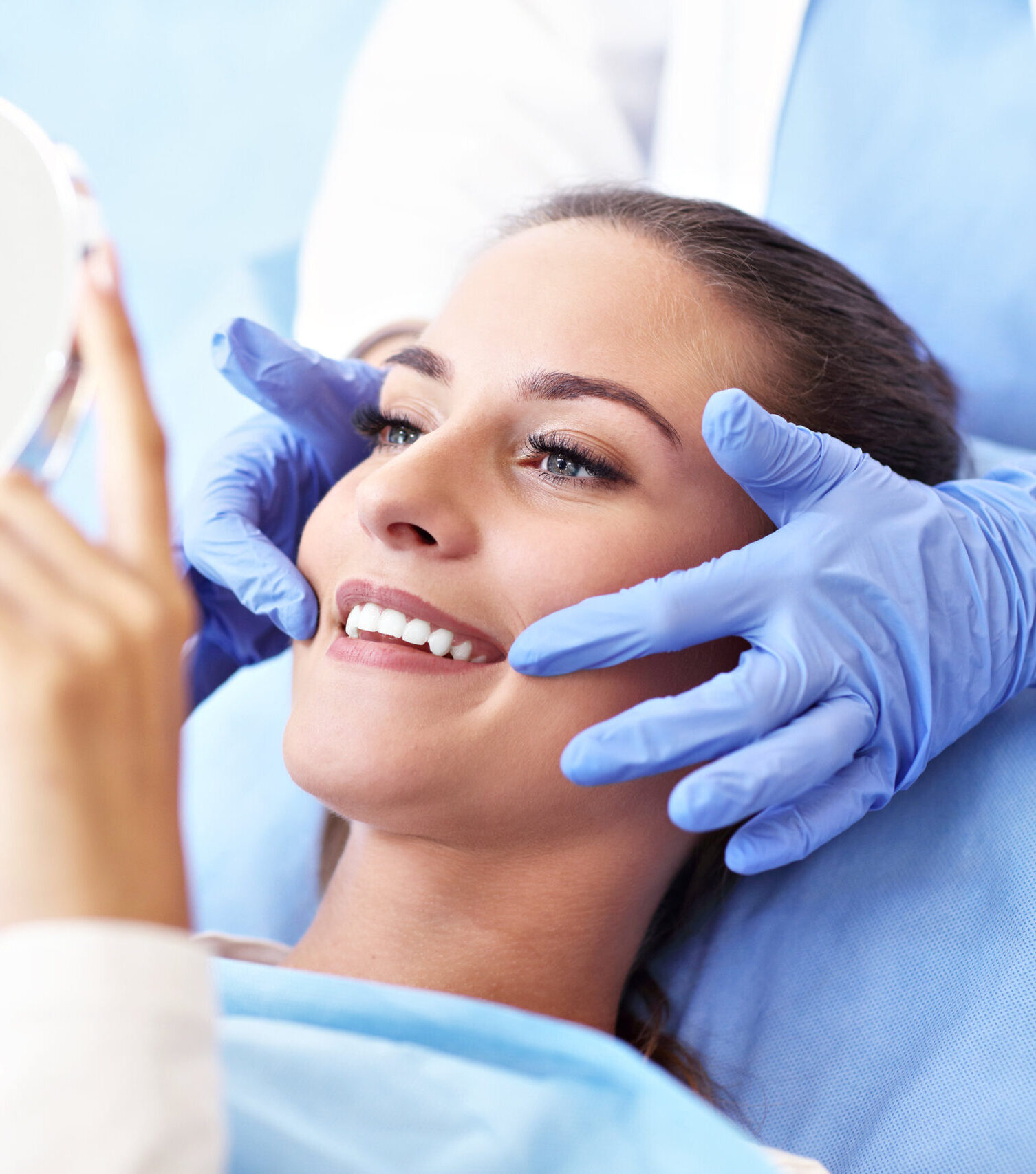 Picture of adult woman having a visit at the dentist's